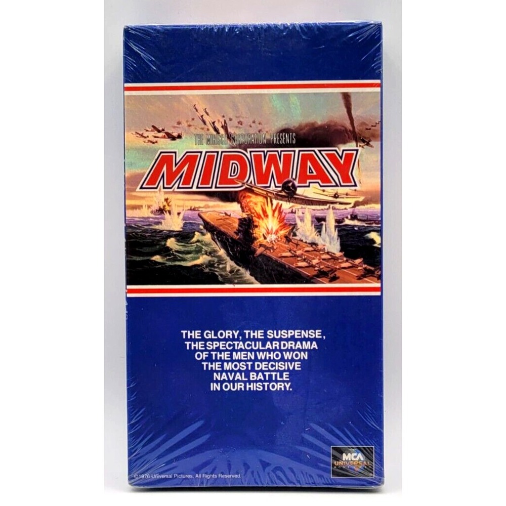 MIDWAY‎ FACTORY SEALED VHS MOVIE MCA CHARLTON HESTON - RARE OOP!